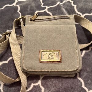 Beige Canvas Crossbody Bag